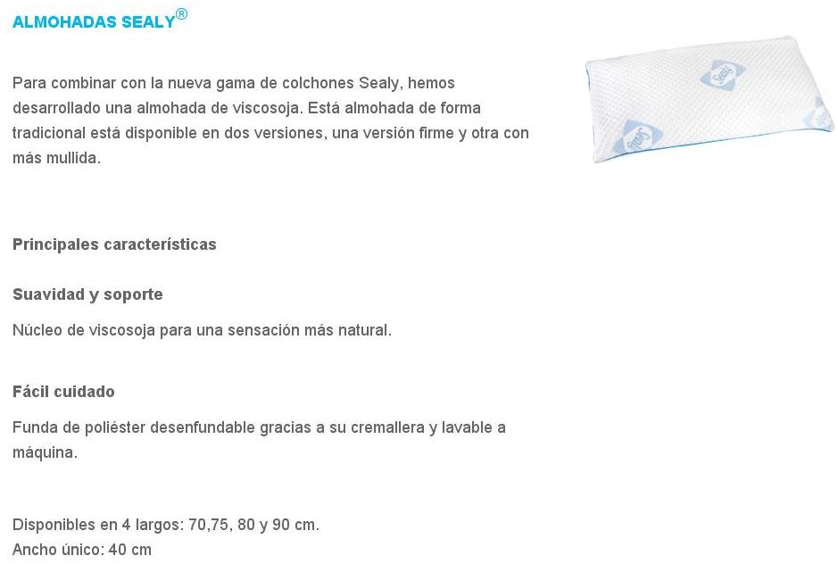 1003-SEALY  Almohada SOJA