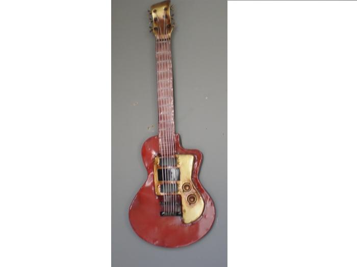 644-0125   Guitarra fabricada en latón ,ideal para decorar una pared
