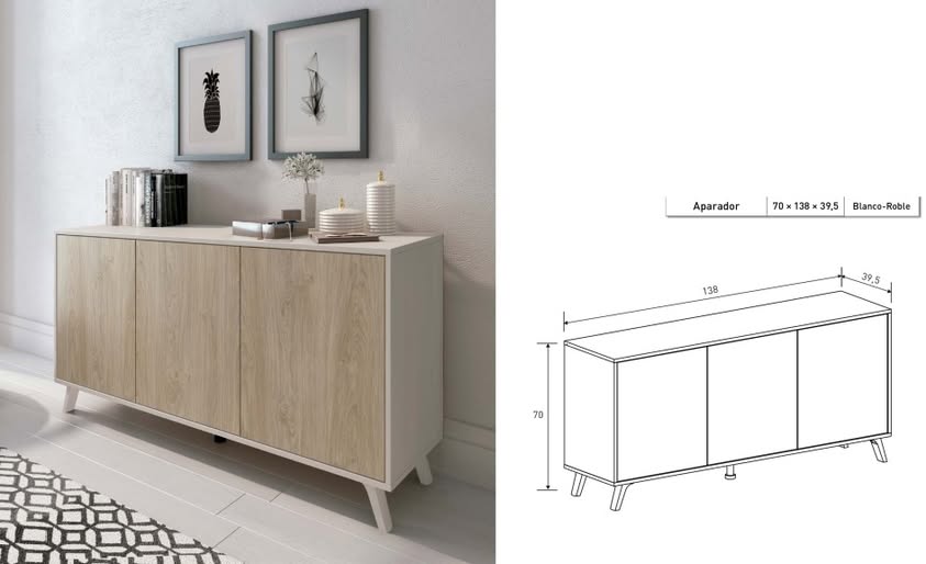519- Aparador moderno 138x70x39,5  