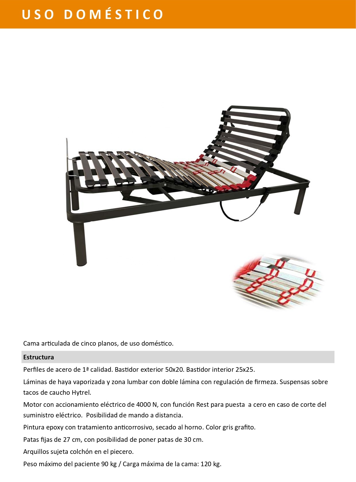 10401- 04 AVI Cama articulada de 5 planos, de uso domestico 