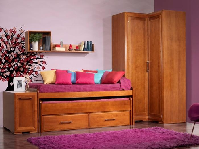 064- Dormitorio juvenil  madera .Adaptable.